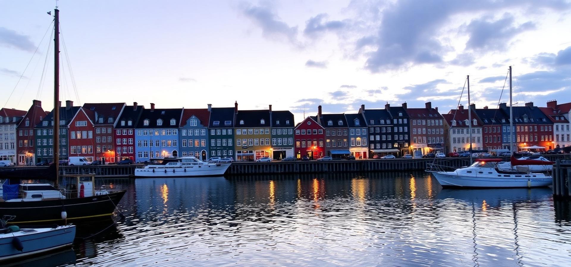 Nordic harbor at twilight